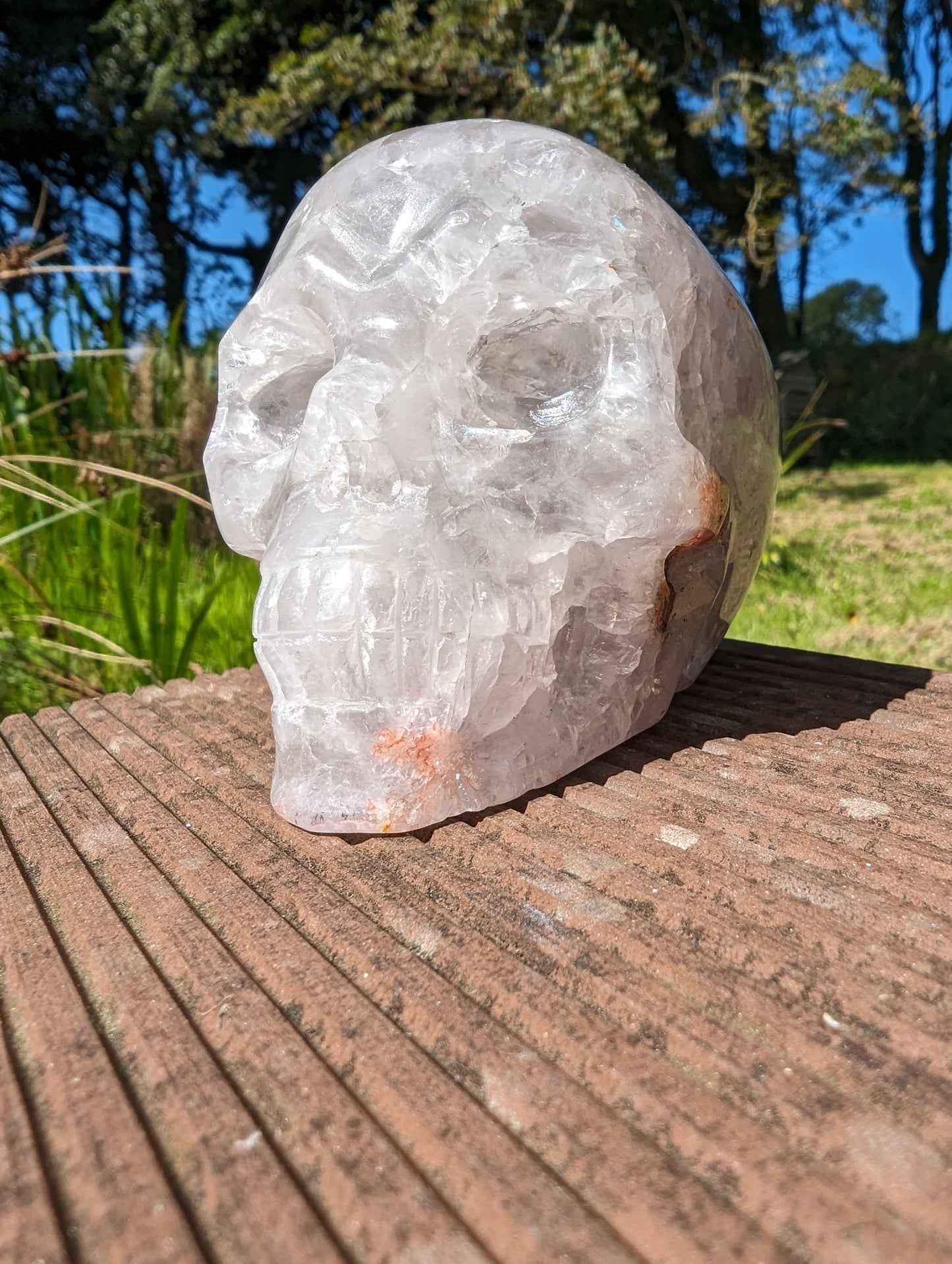 Rare Green prasiolite Quartz Skull