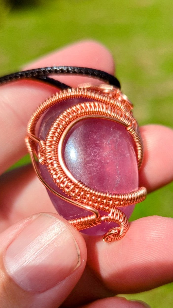 [Exclusive] Magenta Pink Fluorite Pendant