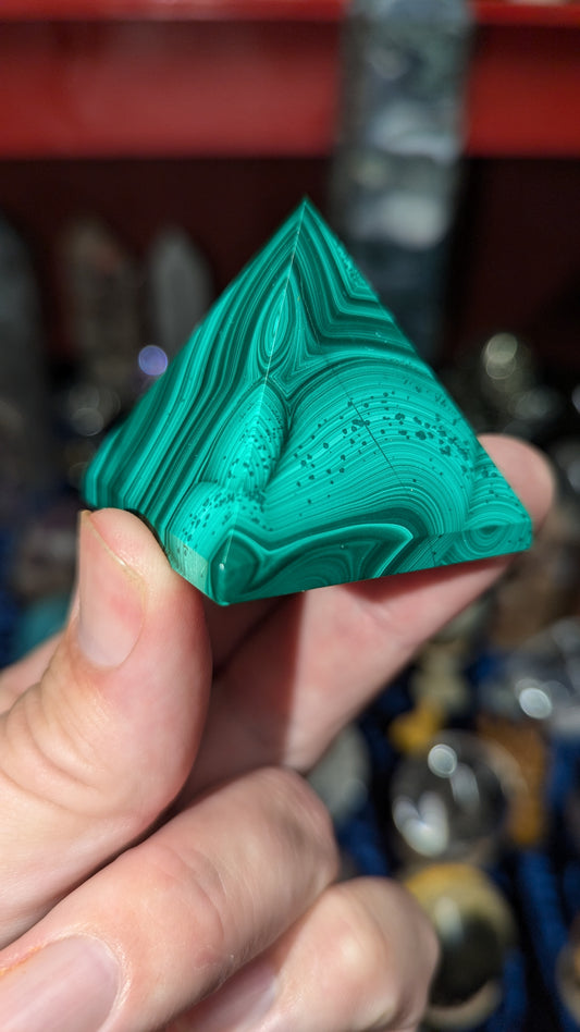 Malachite Pyramid Carving