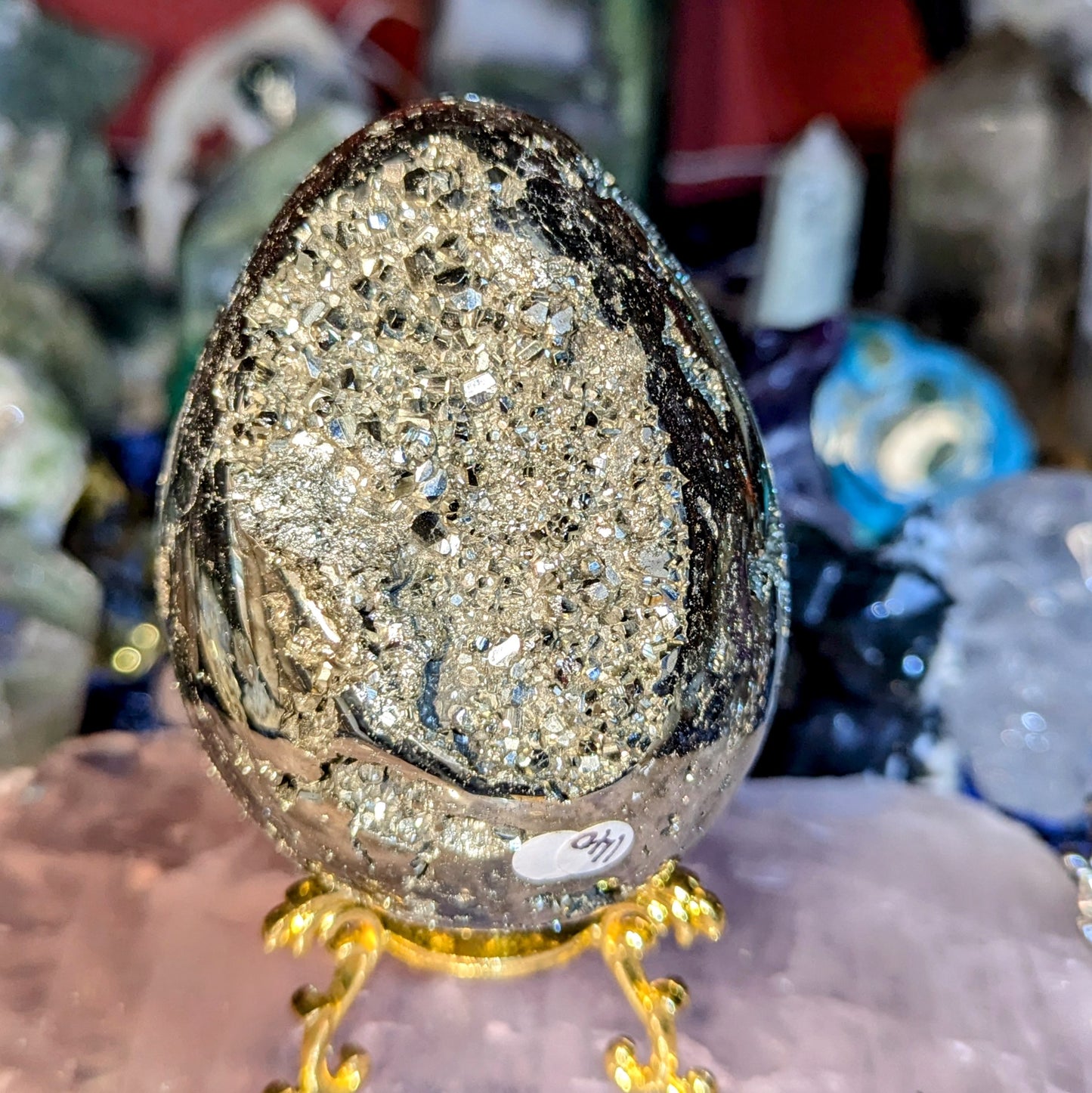 Druzy Mirror-like Pyrite Egg