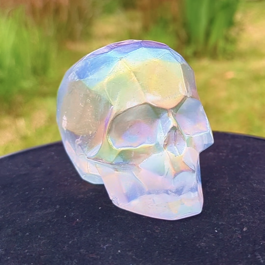 Aura Quartz Skull Carving